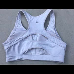 Athleta White Double Dare Racerback Sports Bra
